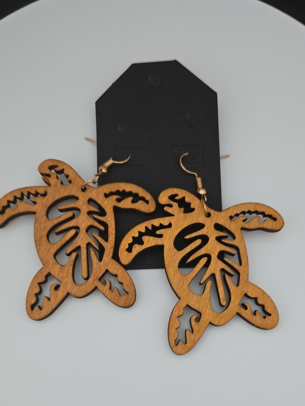 Wooden Sea Turtle Earrings